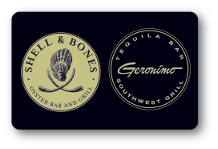 Shell and Bones logo, Geronimo logo over black background